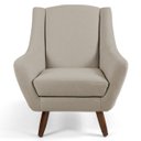 Ver imagem 2 de Poltrona Decorativa Fixa Pés de Madeira Juliet D02 Linho Bege C-129 - Lyam Decor