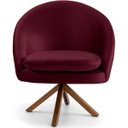 Ver imagem 2 de Poltrona Decorativa Base Giratória de Madeira Rafa D02 Veludo Marsala C-278 - Lyam Decor