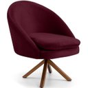 Ver imagem 1 de Poltrona Decorativa Base Giratória de Madeira Rafa D02 Veludo Marsala C-278 - Lyam Decor