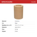 Ver imagem 4 de Castiçal Decorativo de Cerâmica Bege 10x7x7cm Porta Vela Mesa Jantar Decoração