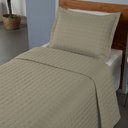 Ver imagem 5 de Combo 2 Kit Cobre Leito Colcha Monaco Solteiro Dupla Face - Cinza - Cáqui