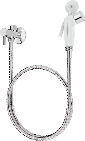 Ducha Higienica Pop 1.20Mt com Desviador e Gatilho Br/Cr - Blukit - 1
