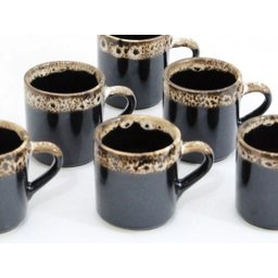 Jogo 6 Xícara Café 60ml Porcelana Caneca Cafezinho Borda - 3 Jogo 6 Xícara Café 60ml Porcelana Caneca Cafezinho Borda - 3