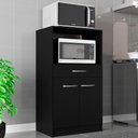 Ver imagem 2 de Torre Balcão Forno e Micro 2 Portas e 1 Gaveta VBF Móveis Preto