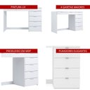 Ver imagem 3 de Penteadeira Escrivaninha 7 Gavetas 120 Cm Pe90 Branco Dtall