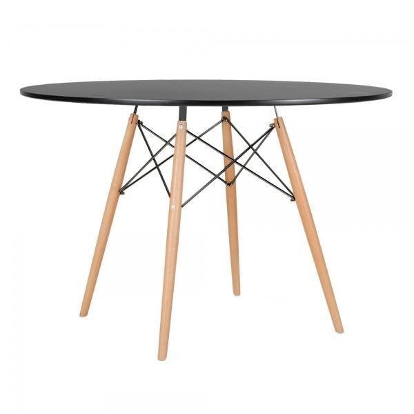 Conjunto de Mesa Redonda Eames 120cm Preto + 6 Cadeiras Eiffel Dsw Preto - 2