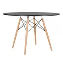 Ver imagem 2 de Conjunto de Mesa Redonda Eames 120cm Preto + 6 Cadeiras Eiffel Dsw Preto