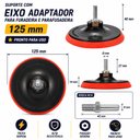 Ver imagem 3 de Kit 5 Suportes Disco Lixa Velcro 125mm + Eixo para Furadeira