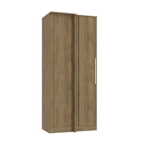 Guarda Roupa Closet Modulado Componível de Canto Reto Modulado Adapt N530 Kappesberg- Nogueira