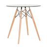 Conjunto de Mesa de Vidro Eames 70cm + 2 Cadeiras Estofadas Eiffel Botonê Verde - 2