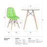 Conjunto de Mesa de Vidro Eames 70cm + 2 Cadeiras Estofadas Eiffel Botonê Verde - 10