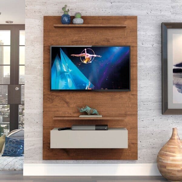 Home Suspenso Exclusive 120cm para TV até 49 Polegadas Natural/Off White - Zanzini - 1