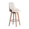 Conjunto 3 Banquetas Lary Decorativa Giratória Linha Alta-Frente Linho-Costas Sintético Marrom GAT M - 4