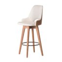 Ver imagem 3 de Conjunto 3 Banquetas Lary Decorativa Giratória Linha Alta-Frente Linho-Costas Sintético Marrom GAT M