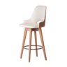 Conjunto 3 Banquetas Lary Decorativa Giratória Linha Alta-Frente Linho-Costas Sintético Marrom GAT M - 3