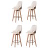 Conjunto 3 Banquetas Lary Decorativa Giratória Linha Alta-Frente Linho-Costas Sintético Marrom GAT M - 2