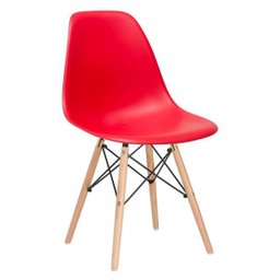 Conjunto de Mesa de Vidro Eames 100cm + 5 Cadeiras Eiffel Dsw Vermelho - 5