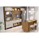 Ver imagem 1 de Cozinha Modulada Completa Princesa 5 Peças 1 Aéreo + 2 Balcões + 1 Paneleiro+1ilha C6p61 Freijó