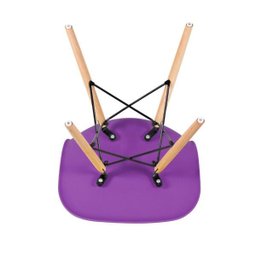 Conjunto de Mesa de Vidro Eames 70cm + 4 Cadeiras Eiffel Dsw Roxo - 9