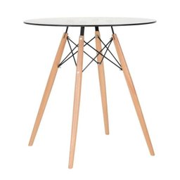 Conjunto de Mesa de Vidro Eames 70cm + 4 Cadeiras Eiffel Dsw Roxo - 2
