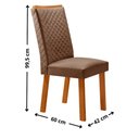Ver imagem 3 de Mesa de Jantar Carolina 180cm Tampo MDF Canto Copo com 6 Cadeiras Lira