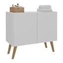 Ver imagem 1 de Gabinete Armário de Banheiro 62,5cm Retrô 2 Portas Multimóveis Mp5045 Branco/natural
