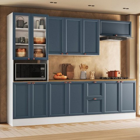 Cozinha Completa Modulada 12 Portas 2 Gavetas 1 Nicho para Forno Yescasa