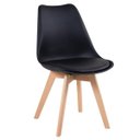 Ver imagem 2 de Conjunto de Mesa de Jantar Leda 90cm Branco + 2 Cadeiras Estofadas Leda Preto