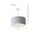 Ver imagem 2 de Lustre Pendente Cilíndrico Md-4069 Cúpula em Tecido 50x30cm Rustico Cinza - Bivolt