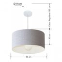 Ver imagem 5 de Lustre Pendente Cilíndrico Md-4069 Cúpula em Tecido 50x30cm Rustico Cinza - Bivolt