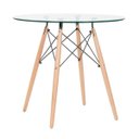 Ver imagem 2 de Conjunto de Mesa Redonda de Vidro Eames 80cm + 4 Cadeiras Eiffel Dsw Verde Escuro