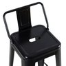 KIT - 4 x banquetas Iron Tolix com encosto - 65 cm - Industrial - Vintage - Preto - 4
