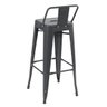 KIT - 4 x banquetas altas Iron Tolix com encosto - Industrial - Vintage - Cinza escuro - 3