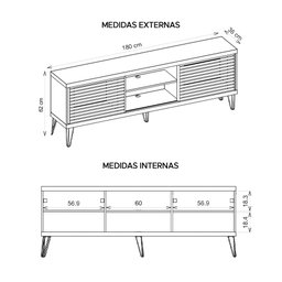 Rack Bancada para Tv até 72 Polegadas Frizz Preto Caemmun - 6