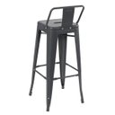 Ver imagem 2 de Banqueta alta Iron Tolix com encosto - 76 cm - Cinza escuro