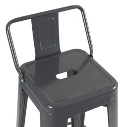 Banqueta alta Iron Tolix com encosto - 76 cm - Cinza escuro - 3