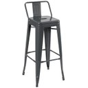 Ver imagem 1 de Banqueta alta Iron Tolix com encosto - 76 cm - Cinza escuro