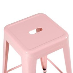 Kit - 2 X Banquetas Altas Iron Tolix - Industrial - Vintage - Rosa Antigo - 3