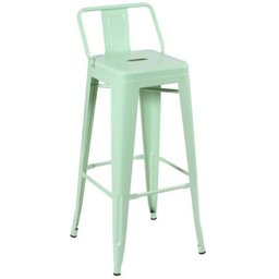 KIT - 2 x banquetas altas Iron Tolix com encosto - Industrial - Vintage - Verde claro - 2