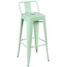 KIT - 2 x banquetas altas Iron Tolix com encosto - Industrial - Vintage - Verde claro - 2