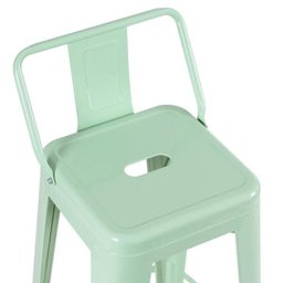 KIT - 2 x banquetas altas Iron Tolix com encosto - Industrial - Vintage - Verde claro - 4