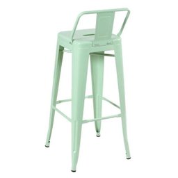 KIT - 2 x banquetas altas Iron Tolix com encosto - Industrial - Vintage - Verde claro - 3