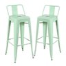 KIT - 2 x banquetas altas Iron Tolix com encosto - Industrial - Vintage - Verde claro - 1