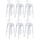 Ver imagem 1 de KIT - 6 x banquetas altas Iron Tolix com encosto - Industrial - Vintage - Branco