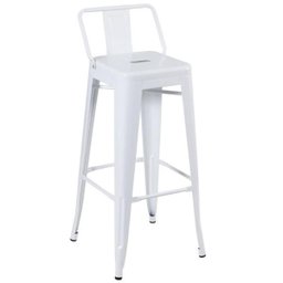 KIT - 6 x banquetas altas Iron Tolix com encosto - Industrial - Vintage - Branco - 2 KIT - 6 x banquetas altas Iron Tolix com encosto - Industrial - Vintage - Branco - 2