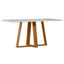 Ver imagem 1 de Mesa de Jantar para 4 Lugares 1,70m Lectus Tampo em Mdf com Vidro Ypê/off White - New Ceval 23170/96