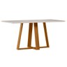 Mesa de Jantar para 4 Lugares 1,70m Lectus Tampo em Mdf com Vidro Ypê/off White - New Ceval 23170/96 - 1