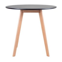 Conjunto de Mesa Redonda Leda 80cm Preto + 2 Cadeiras Estofadas Leda Preto - 7