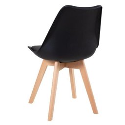 Conjunto de Mesa Redonda Leda 80cm Preto + 2 Cadeiras Estofadas Leda Preto - 4