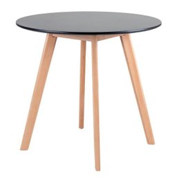 Conjunto de Mesa Redonda Leda 80cm Preto + 2 Cadeiras Estofadas Leda Preto - 6